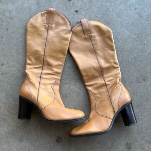 Franco Sarto Chic Black Heeled Boots Country Comfort Cowboy Western